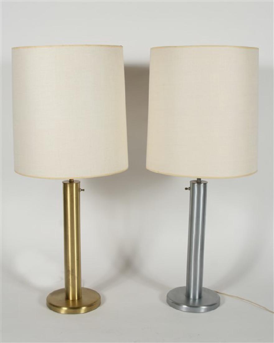 Pair of Nessen Brushed Metal Table Lamps (1 of 7)