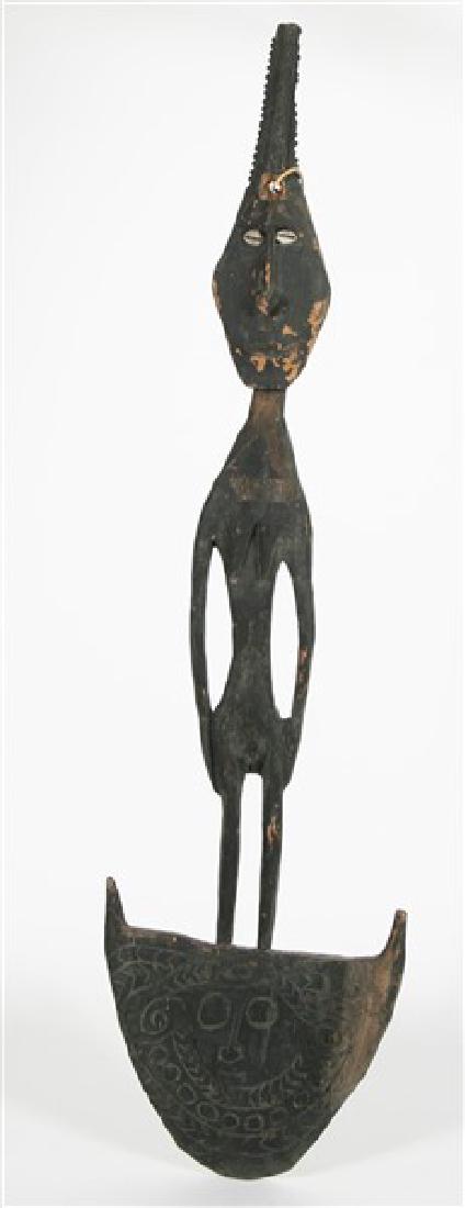 Carved Wood Black Basket Hook, Papua New Guinea (1 of 4)