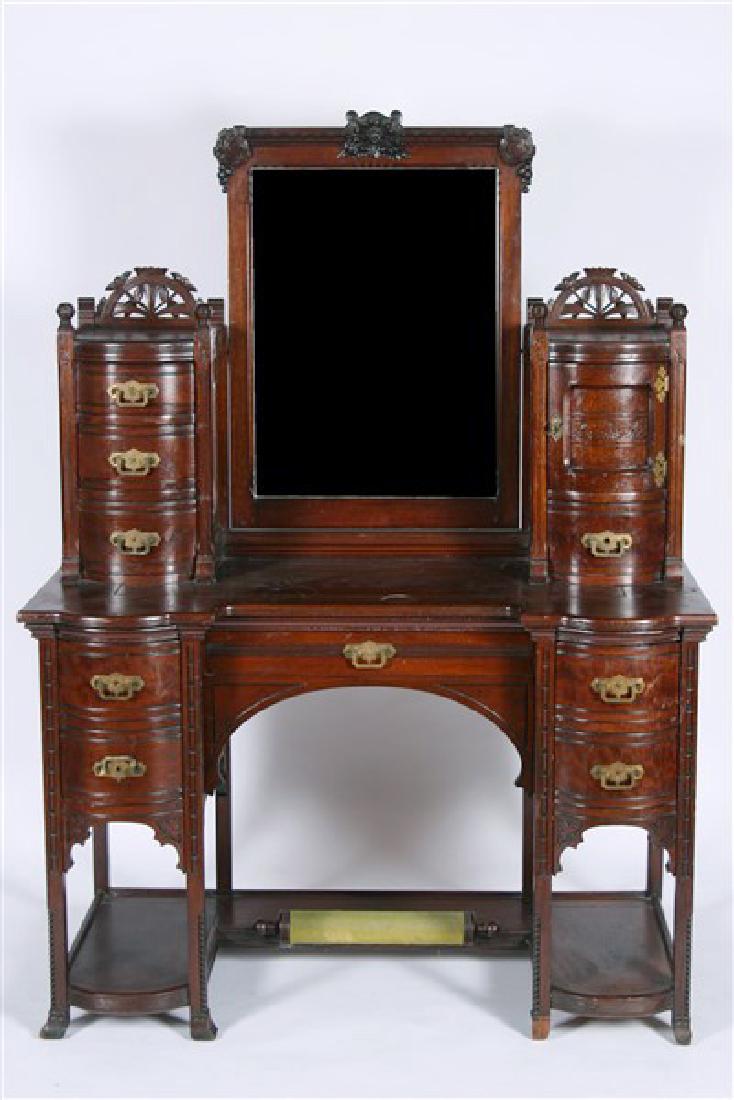 Eastlake Style Mahogany Dressing Table with Mirror (1 of 10)