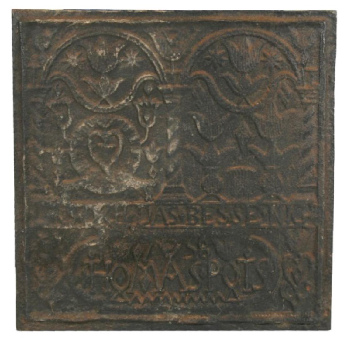 Thomas Potts (1721-1762) Cast Iron Stove Plate (1 of 1)