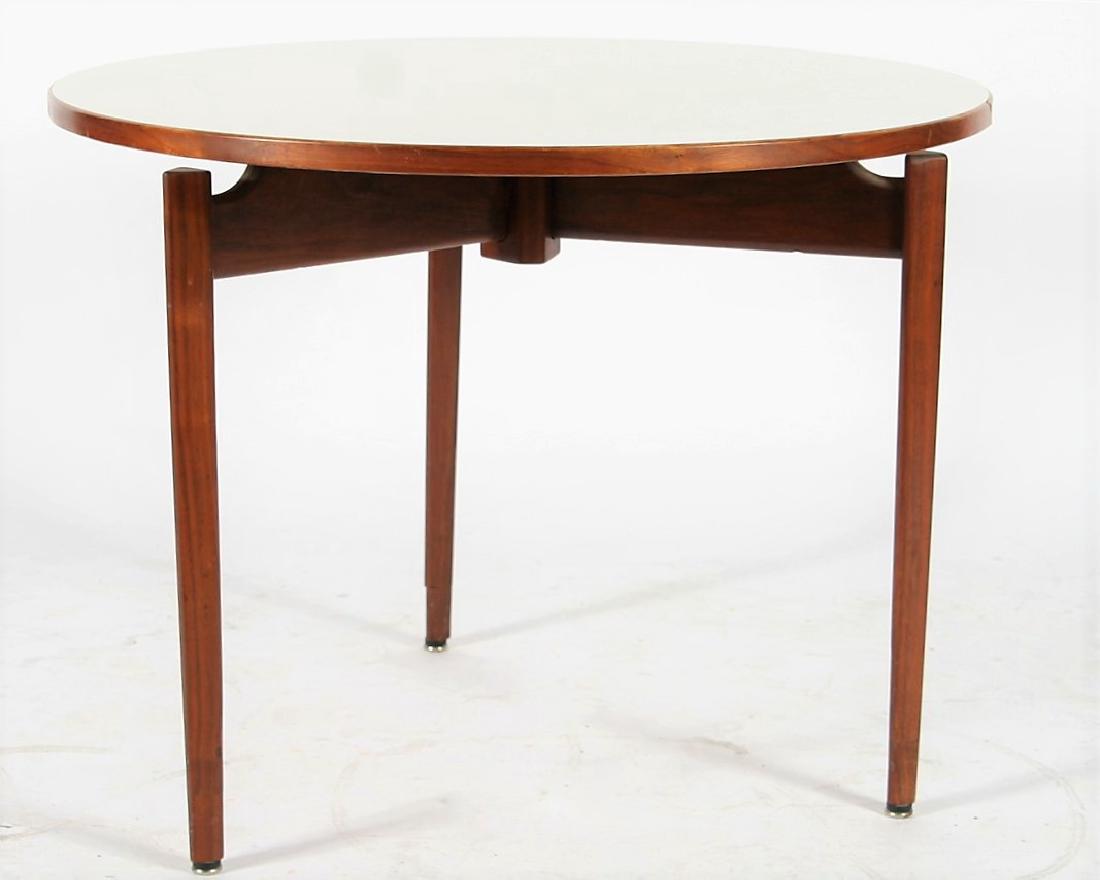 Round Laminate and Teak Side Table (1 of 5)