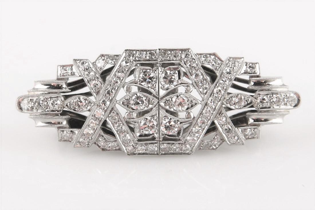 Diamond and Platinum Brooch / Dress Clips (1 of 10)