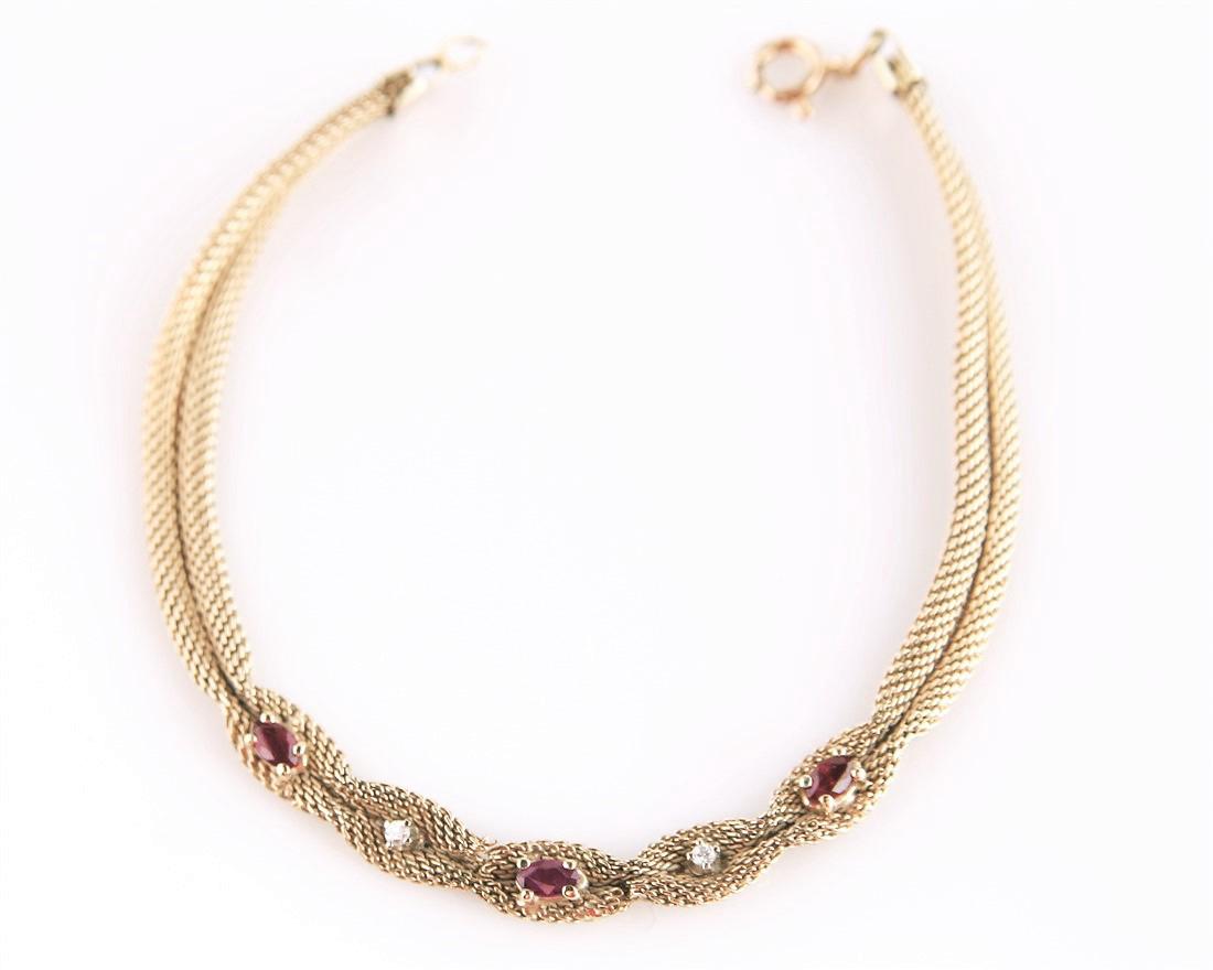14k Yellow Gold Bracelet with Rubies and Diamonds (1 of 3)