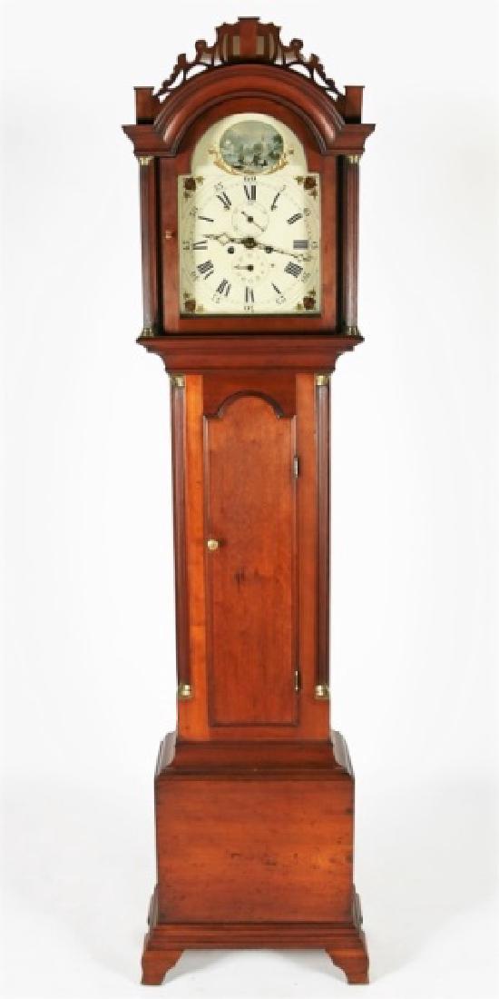 Early 19th C. Chippendale Cherry Grandfather Clock (1 of 4)