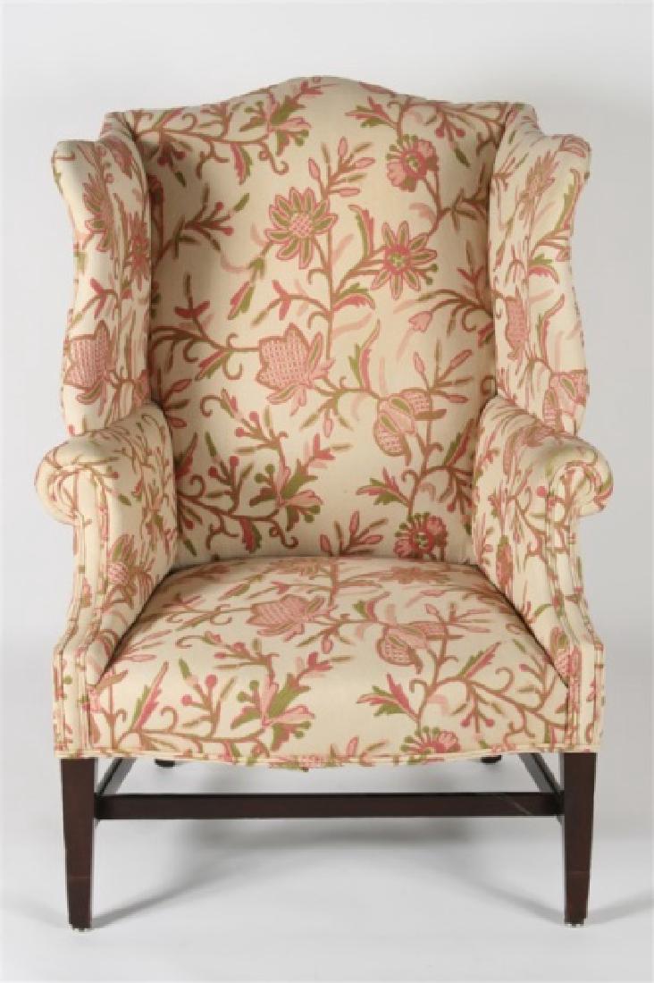 18th C. Hepplewhite Mahogany Wing Back Chair (1 of 4)