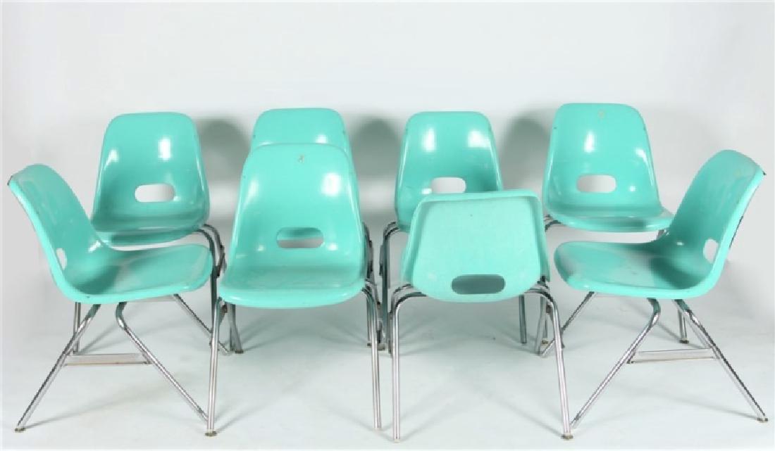 Krueger, Eight Teal Shell Chairs (1 of 3)
