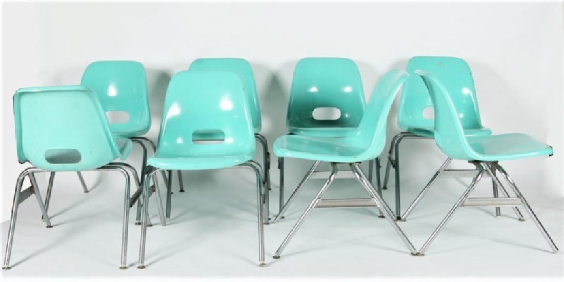 Krueger, Eight Teal Shell Chairs (1 of 5)