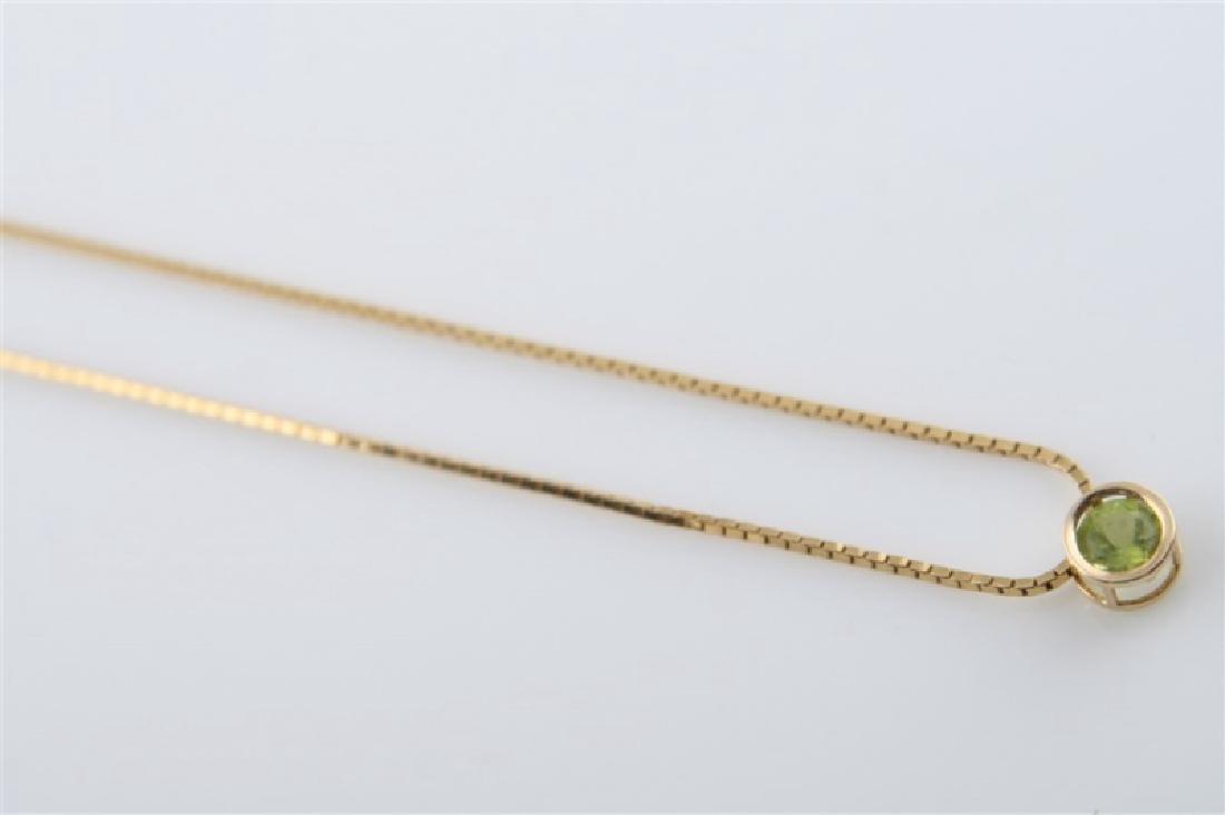 14k Yellow Gold and Peridot Solitaire with Chain (1 of 6)