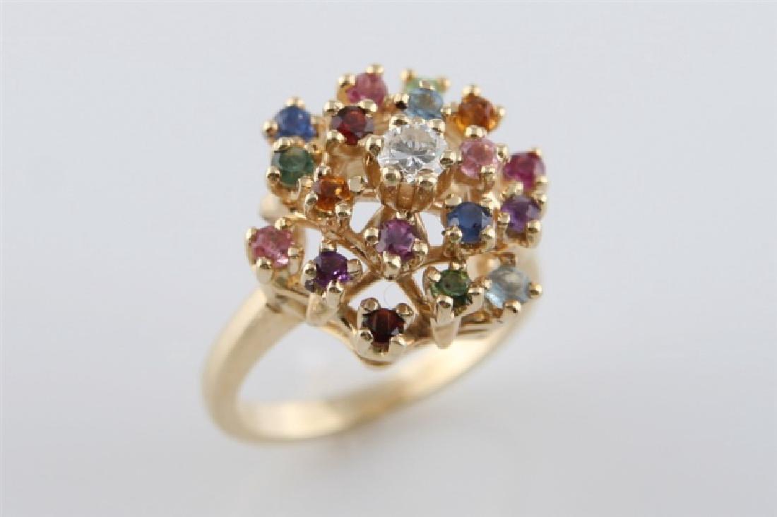 14k Yellow Gold Multi-Stone Cluster Ring (1 of 5)