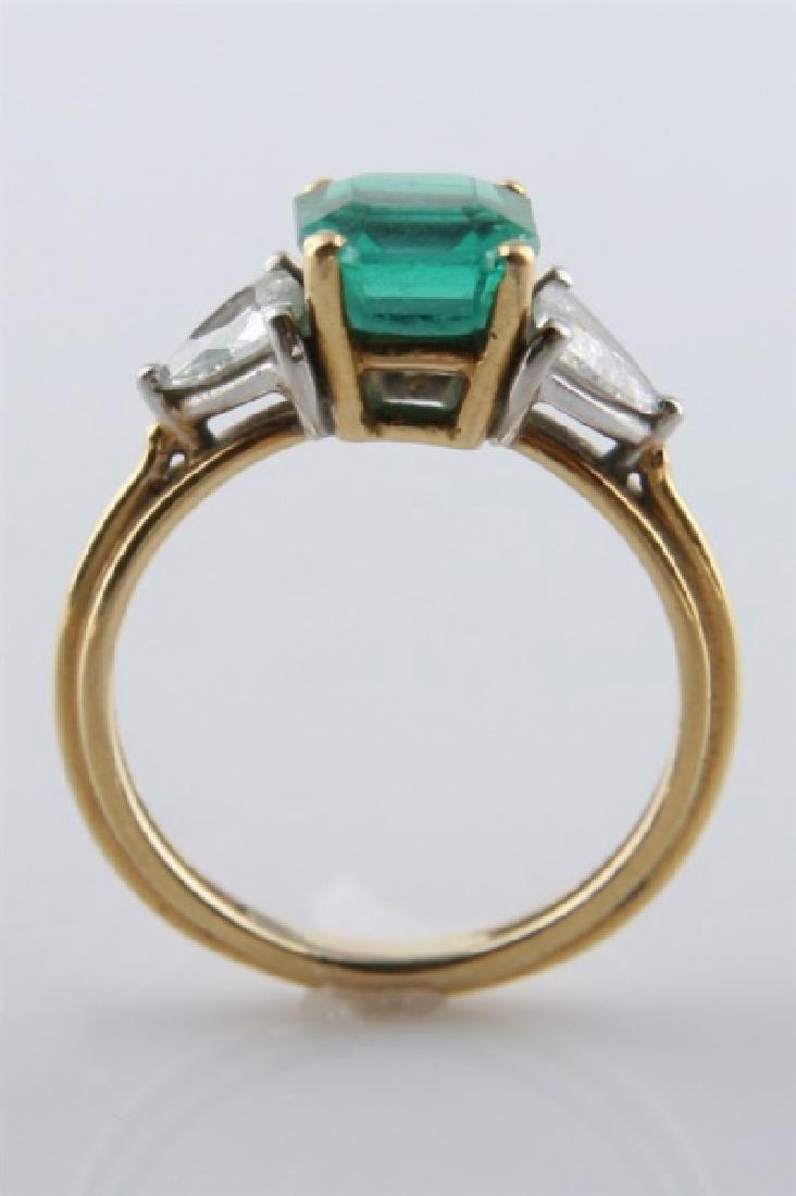 18k Yellow Gold Emerald and Diamond Ring (1 of 6)