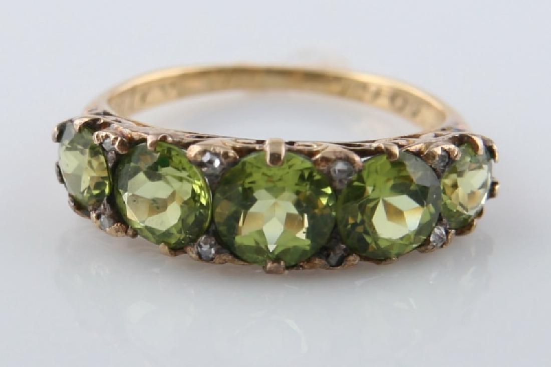 18k Yellow Gold, Peridot and Diamond Ring (1 of 7)