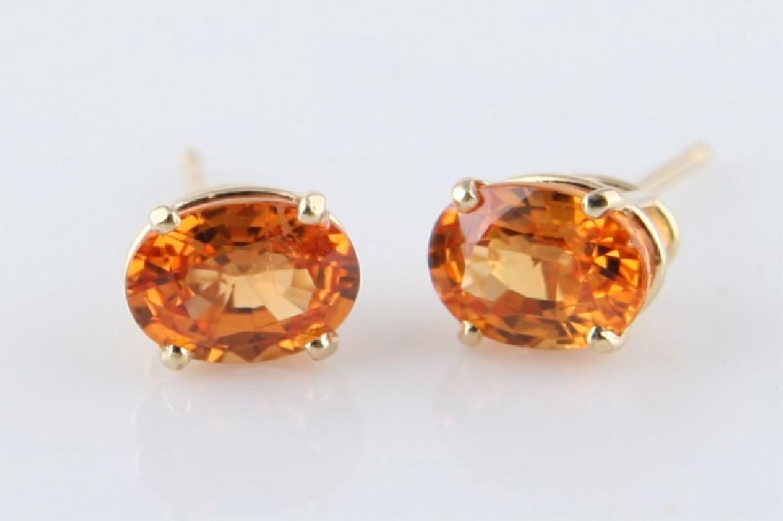 Pair of 14k Gold and Spessartite Garnet Earrings (1 of 5)
