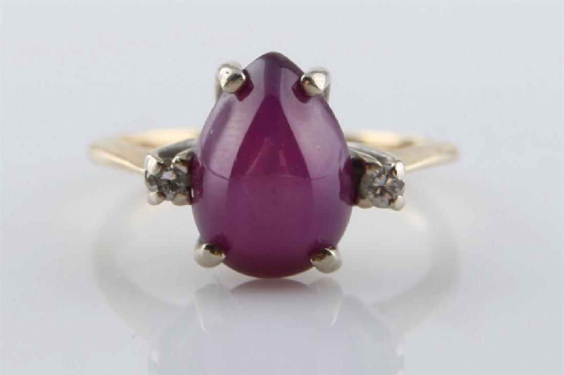 14k White and Yellow Gold, Ruby and Diamond Ring (1 of 5)