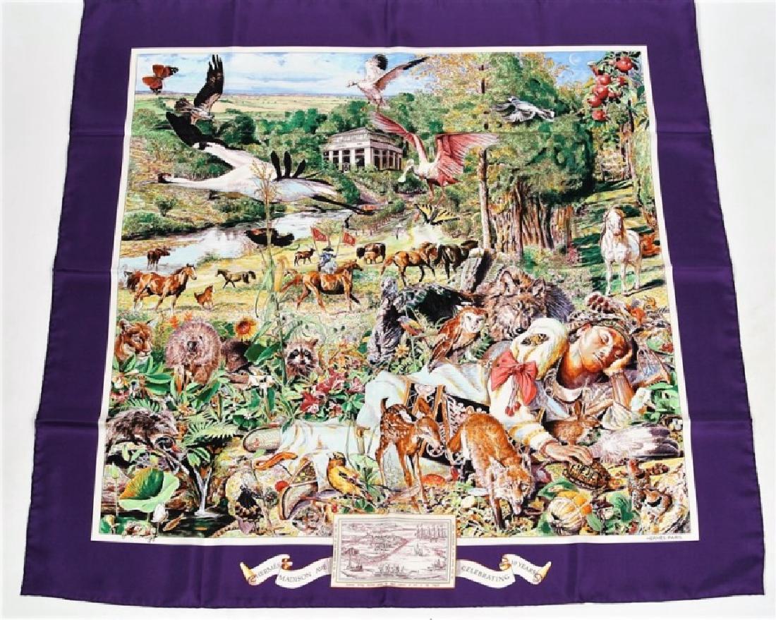 Hermes, "Madison Avenue" Silk Scarf in Violet (1 of 4)