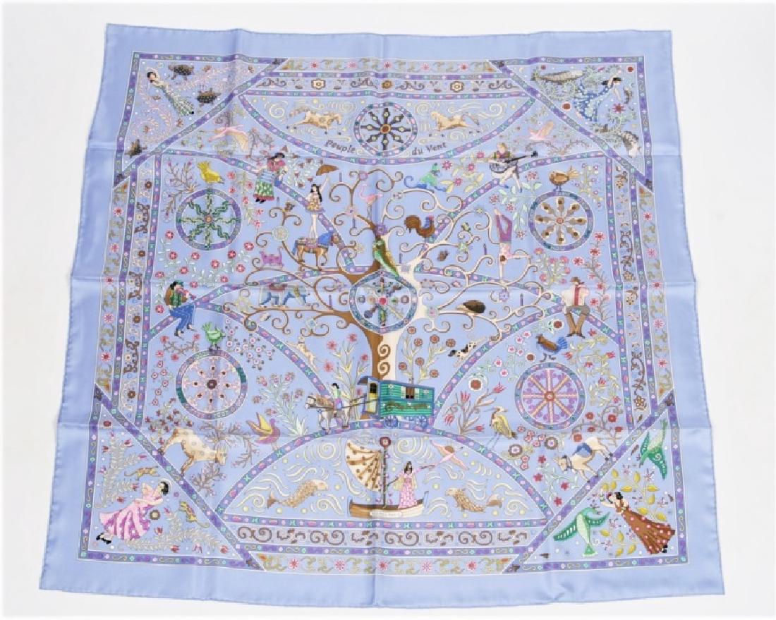 Hermes, "Peuple du Vent" Silk Scarf in Lavender (1 of 5)
