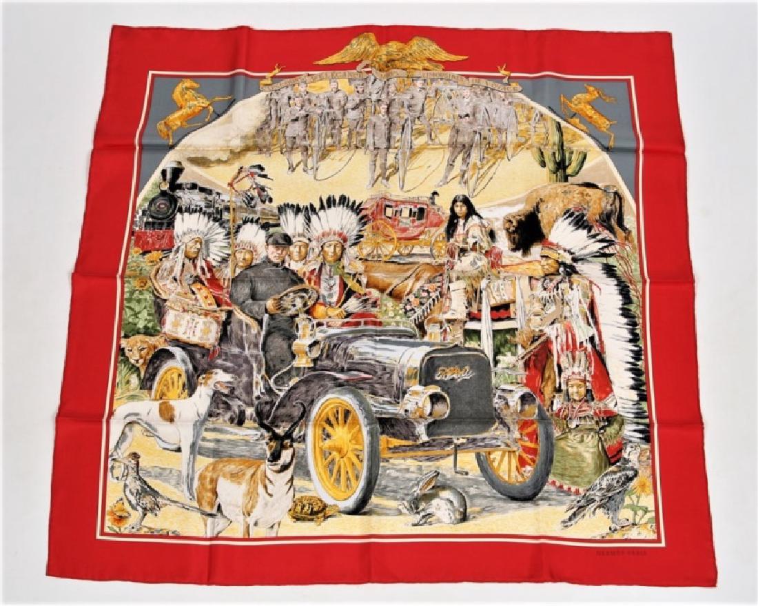 Hermes, "Concours d'Elegance" Silk Scarf in Red (1 of 4)