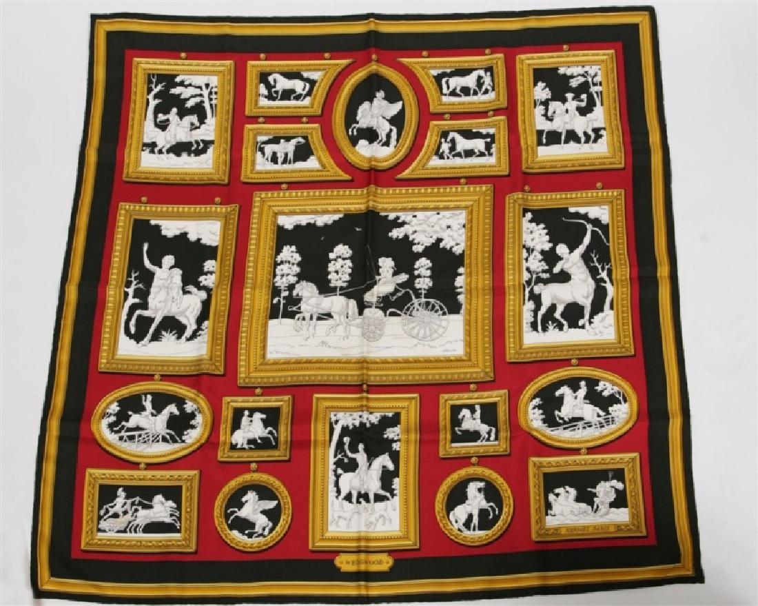 Hermes, "Wedgwood" Silk Scarf in Black (1 of 5)