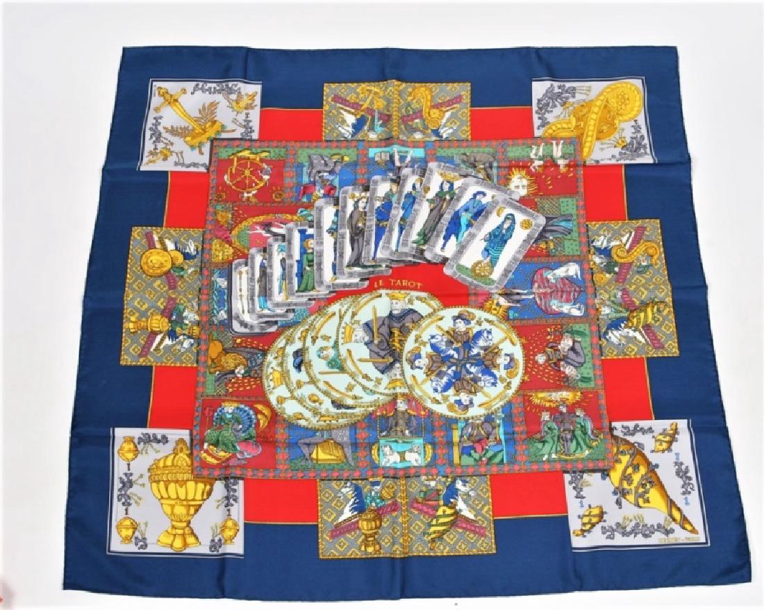 Hermes, "Le Tarot" Silk Scarf in Blue (1 of 4)