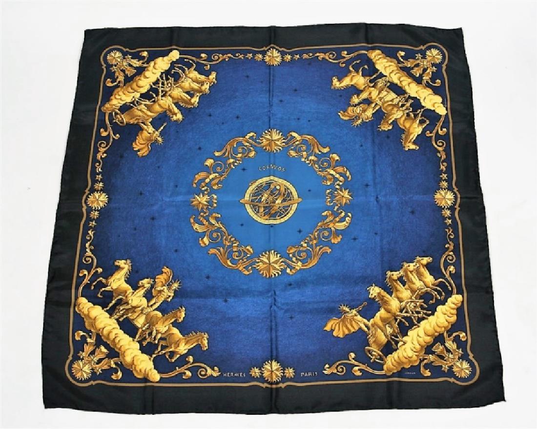 Hermes, "Cosmos" Silk Scarf in Navy (1 of 5)