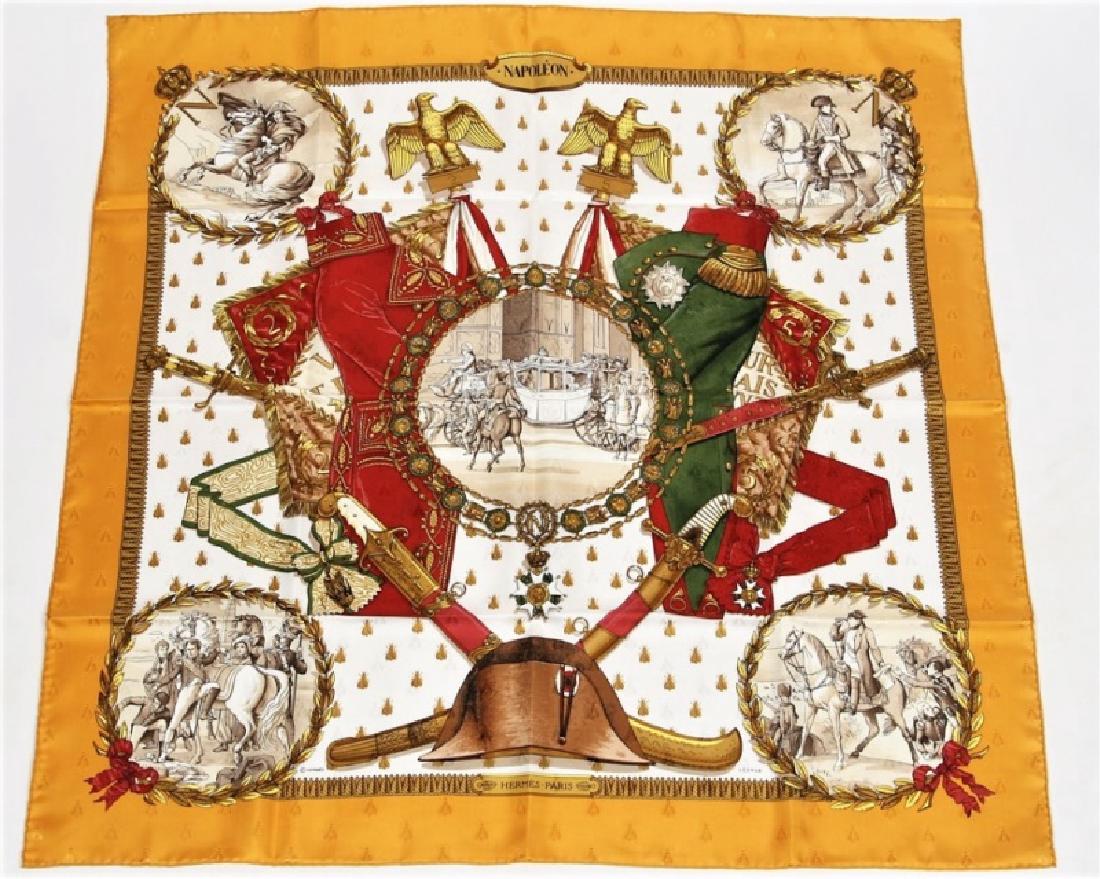 Hermes, "Napoleon" Silk Scarf in Gold (1 of 5)