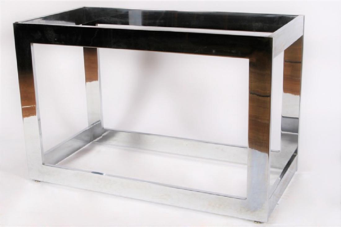 Milo Baughman-style, Glass Table with Chrome Base (1 of 6)