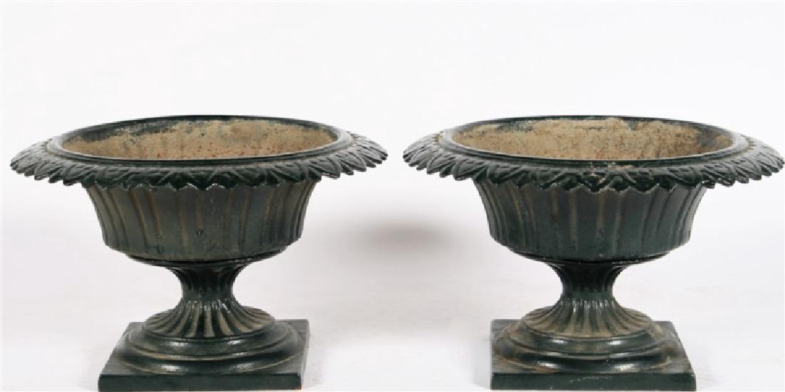 Pair of Cast Iron Garden Urns (1 of 6)