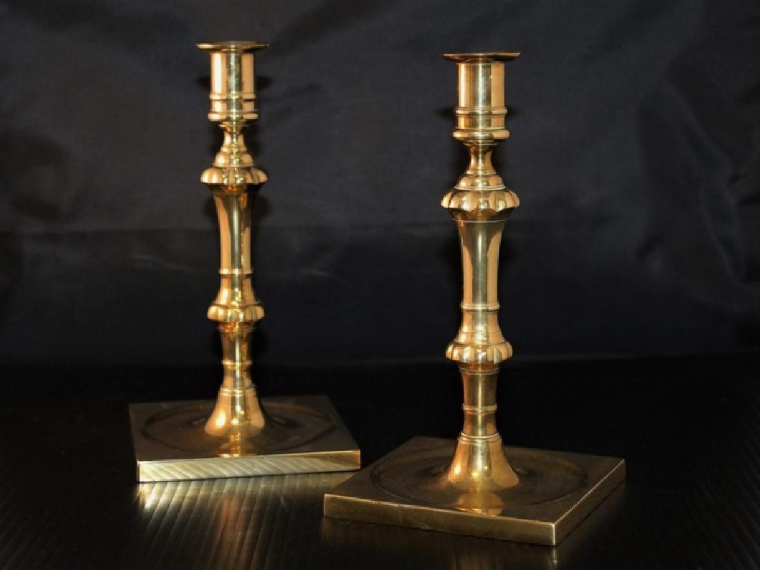 Pair of Early 18th C. Brass Candlesticks (1 of 5)