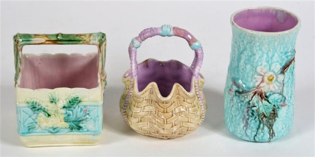 Lot of Three Majolica-ware Decorative Pottery (1 of 3)