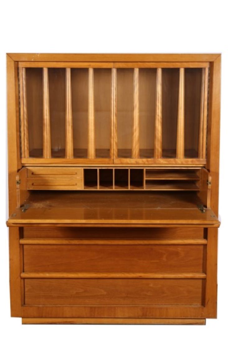 T.H. Robsjohn-Gibbings, Secretary Cabinet: T.H. Robsjohn-Gibbings (British, 1905-1976). Secretary cabinet. Wood. Distributed by Widdicomb. Height: 63", Length: 46 1/2", Depth: 20", Extends to: 34 1/2". Dresser/desk combination secretary cabine