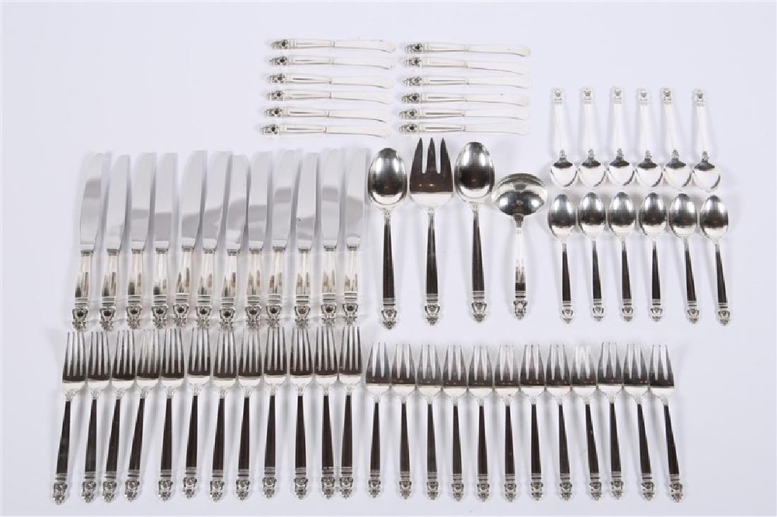 International Silver, Royal Danish Silverware Set: International Silver (American, Est. 1898). Flatware Set. Sterling Silver. Design Year: 1939. Distributed by: International Silver. Pattern: Royal Danish. Weighable without knives: 81.18 ozt. Royal Da