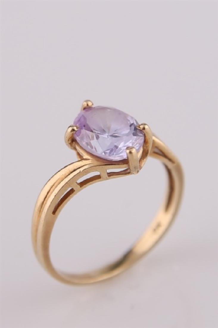 10kt Yellow Gold Ring with Purple Ice CZ (1 of 5)