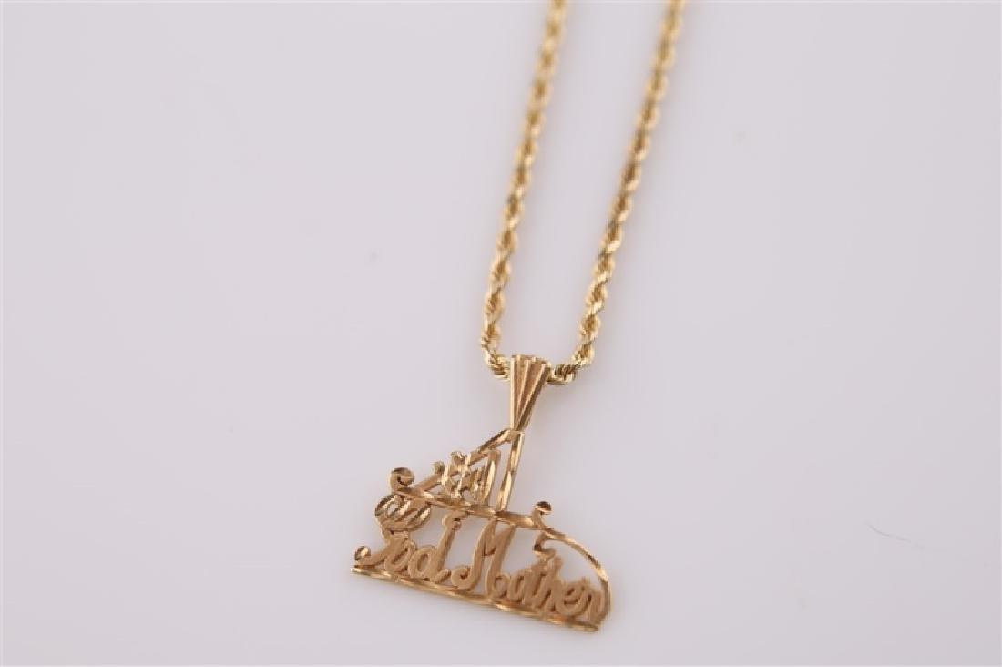 14kt Yellow Gold Pendant, 10kt YG Necklace (1 of 3)