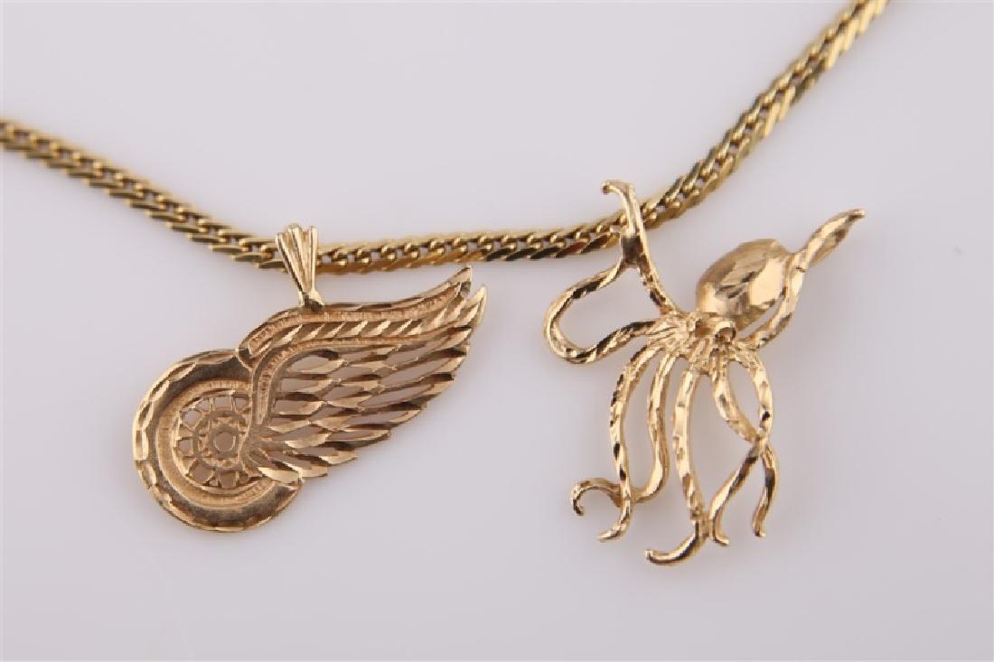 14kt Yellow Gold Necklace with Red Wings Pendant (1 of 3)