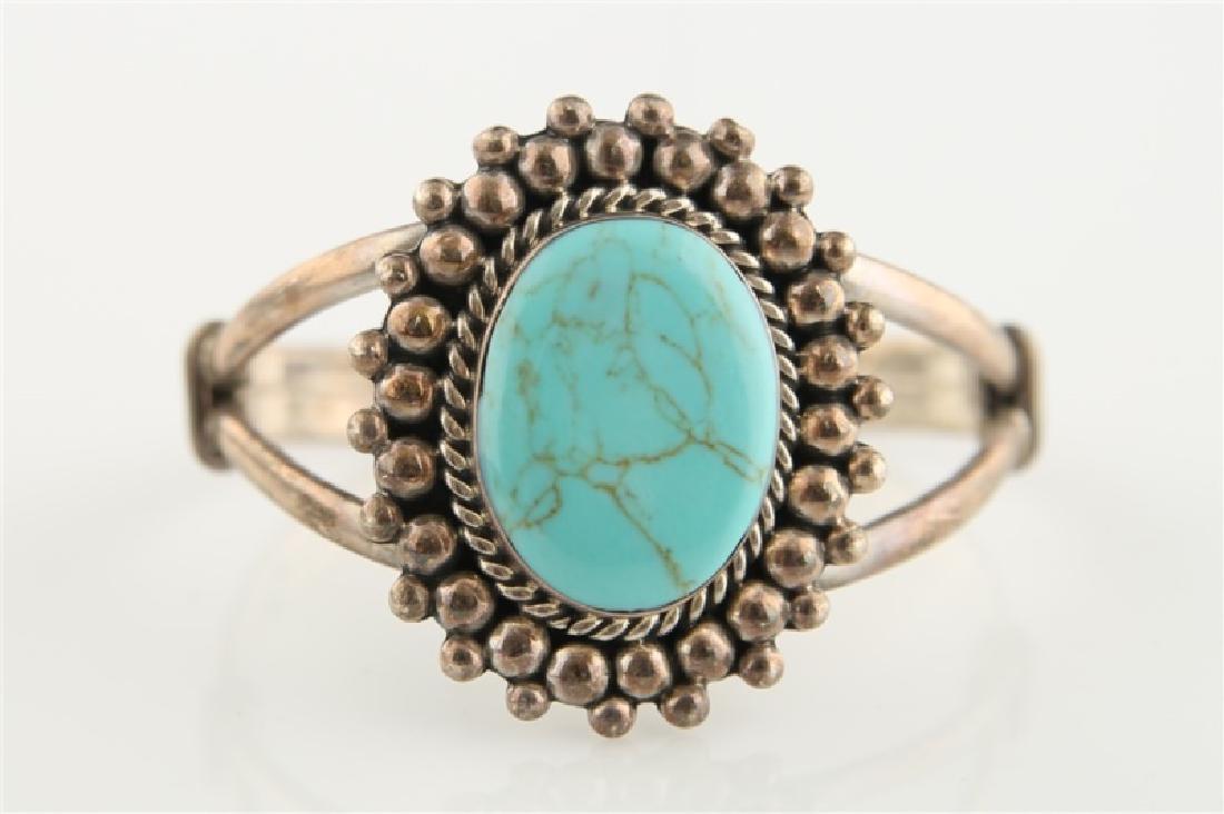 Sterling Silver and Turquoise Bracelet (1 of 5)
