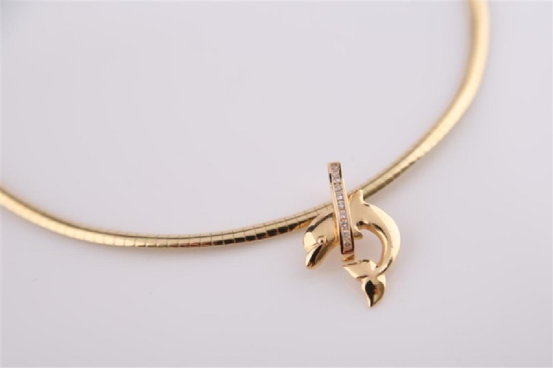 14kt Yellow Gold and Diamond Omega Necklace (1 of 6)