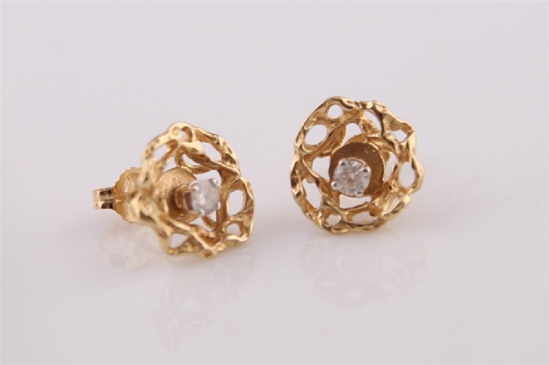 14kt Yellow Gold, Diamond Earrings (1 of 5)