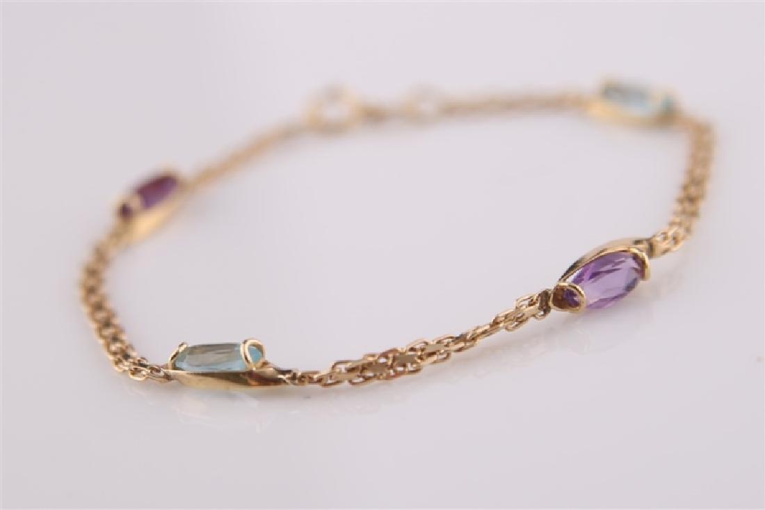 14kt Yellow Gold, Amethyst, and Topaz Bracelet (1 of 3)