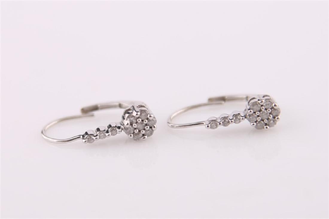 14kt White Gold Flower Shaped Diamond Earrings (1 of 4)