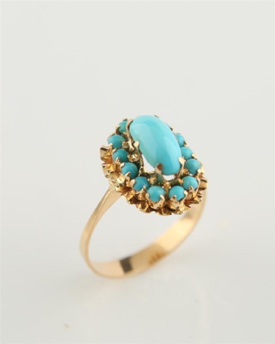 18kt Yellow Rolled Gold Turquoise Ring (1 of 7)