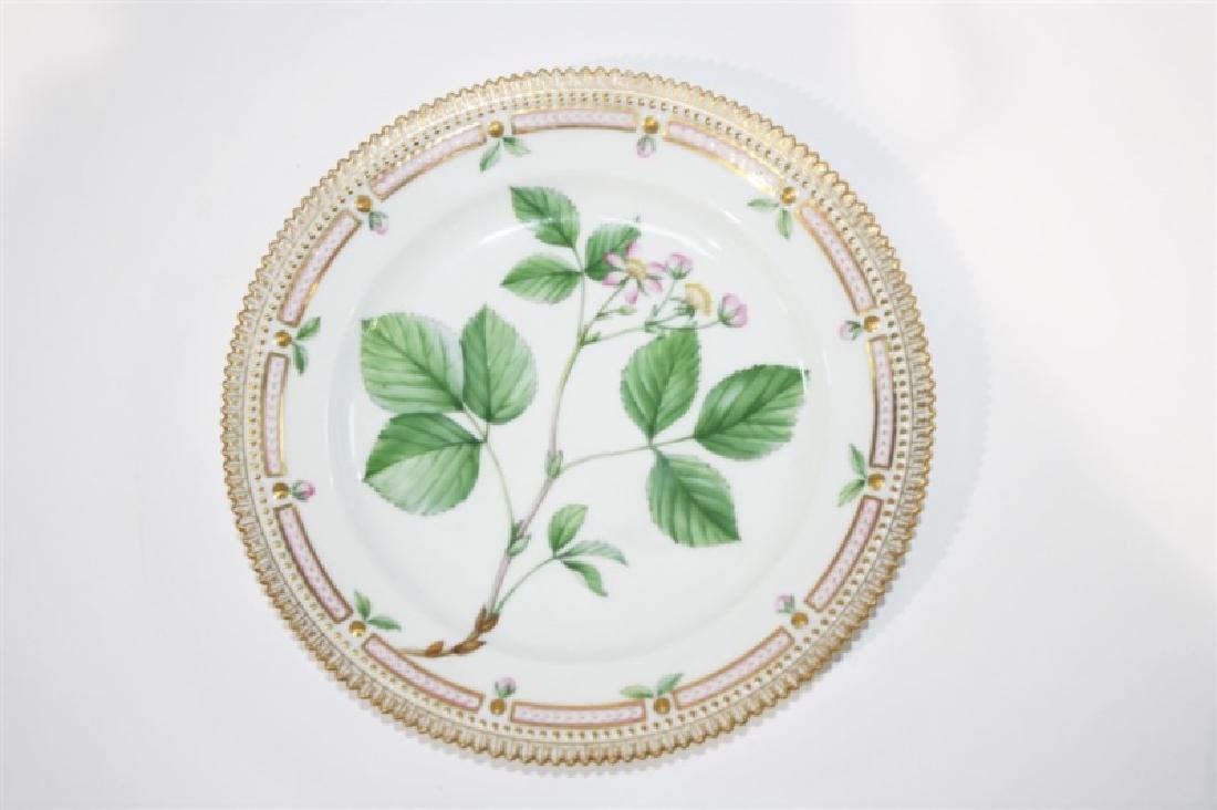 Royal Copenhagen, Flora Danica Plate: Royal Copenhagen (Danish, est. 1755). Luncheon Plate, Rubus Castoreus Laest. Porcelain. Design: 1961-Present. Distributed by Royal Copenhagen. Model: 3550 Rubus. Diameter: 8 3/4". Hand painted floral