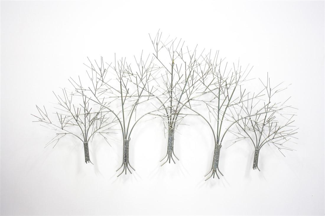 C. Jere, Chrome Abstract Tree Sculpture: C. Jere (Curtis Jere) (American, 20th century) - Curtis Freiler and Jerry Fels. Untitled, 20th C. Chrome, Metal and Steel. Artisan House. Height: 33", Length: 56 1/2". Signed C. Jere, chrome and metal