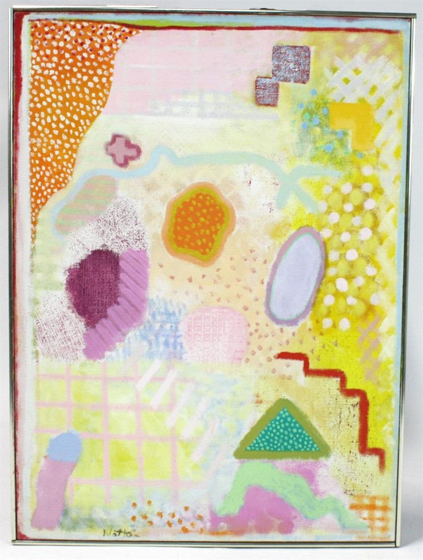 Robert Natkin, "Ulysses" Acrylic on Canvas: Robert Natkin (American, 1930-2010). "Ulysses", 1970. Acrylic on canvas. Sight: 34" x 25". Frame: 34 3/4" x 25 3/4". Robert Natkin, acrylic on canvas titled "Ulysses". Possibly from Natkin's "Field Mo