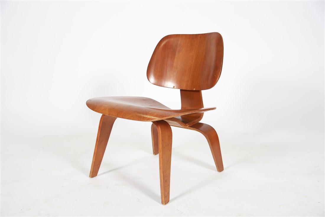 Charles and Ray Eames, Early LCW Chair: Charles Eames (American, 1907-1978), and Ray Eames (American, 1912-1988). LCW Chair. Molded plywood, laminated wood, rubber. c. 1945. Manufacted by Evans Products. Height: 26 3/4", Length: 21 5/8", De