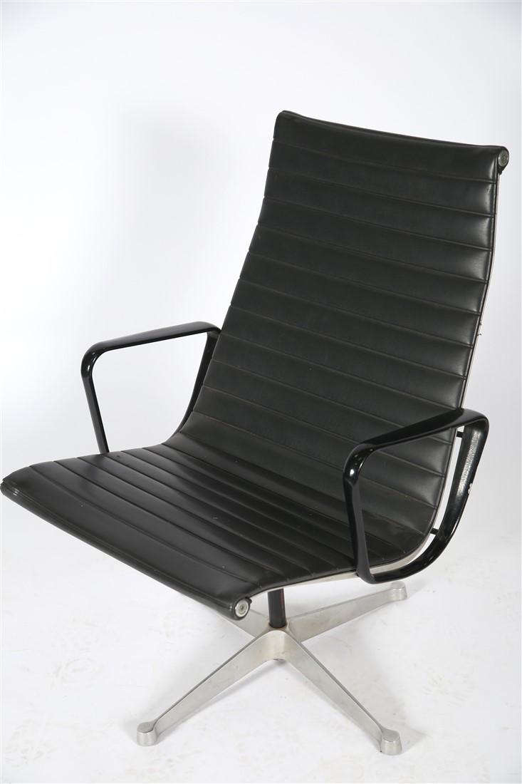 Eames for Herman Miller, Aluminum Group Lounge: Charles Eames (American, 1907-1978), and Ray Eames (American, 1912-1988). Aluminum Group Lounge Chair. Metal, upholstery, plastic. Manufactured by Herman Miller. Height: 37 1/2", Length: 25", Depth: 2