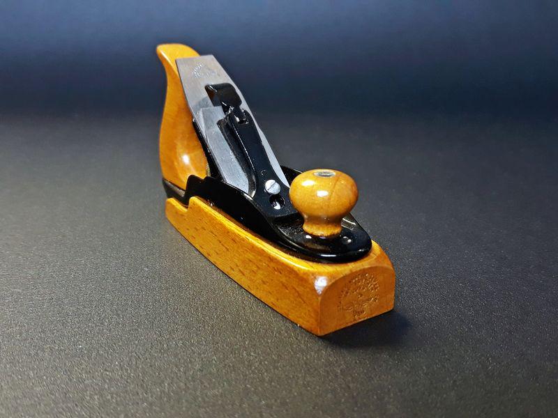 Miniature Stanley #35 Plane: Paul Hamler. Steel, Brass, Wood. #30 Plane (Miniature). c.2000. 1.75" x 3.25" x 0.75".