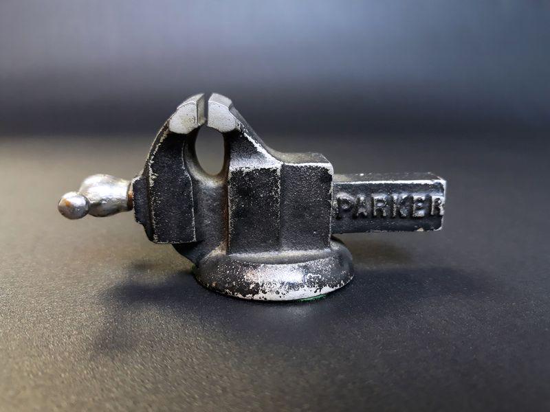 Parker Vise Paperweight (1): Parker Vise Co. Metal. c. 1925 - 1930. 1.4" x 2.75 x 1.25".