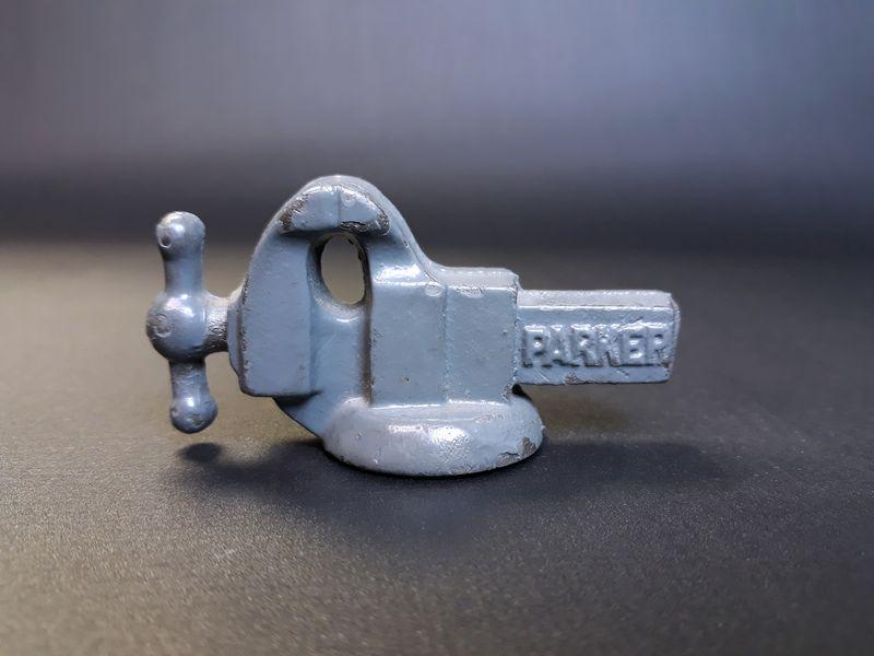 Parker Vise Paperweight (3): Parker Vise Co. Cast Iron. c. 1910 - 1920. 1.45" x 2.85" x 1.25".
