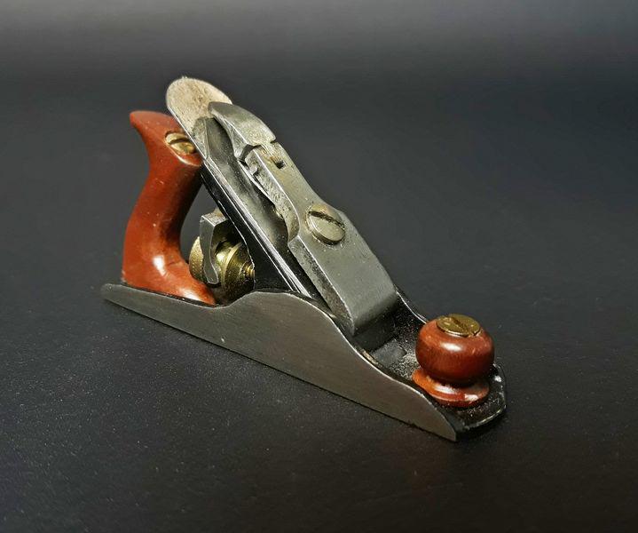 Miniature Stanley #1 Plane: Paul Hamler. Steel, Wood, Brass. c. 1995 - 2005. 1.5" x 2.75" x 0.6".