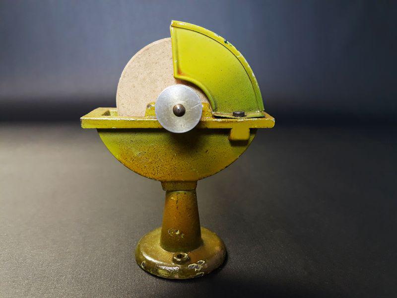 Marklin Miniature Grinding Wheel: Marklin Toy Company. Cast Iron. c. 1940s (Pre-War). 4" x 2.85" x 1.25".