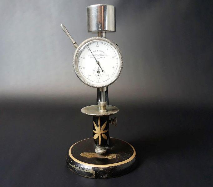 Randall & Stickney Thickness Gauge: Randall & Stickney Dial Co. Steel, Brass, Chrome. c. 1900. 8.4" x 4.25".